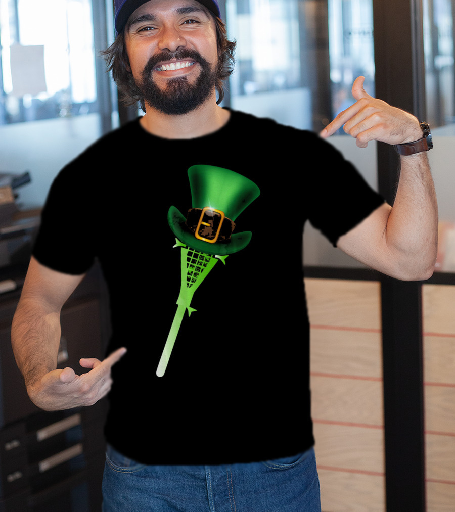 Leprechaun Shamrock Lacrosse Hat St Patricks T-Shirt