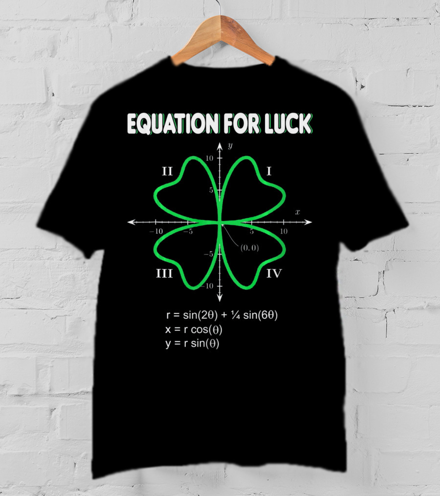 Equation For Luck Clover Math Sin Graph Quadrants T-Shirt