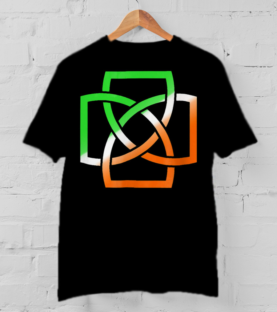 Irish Celtic Knot With Tricolor Flag Elements T-Shirt