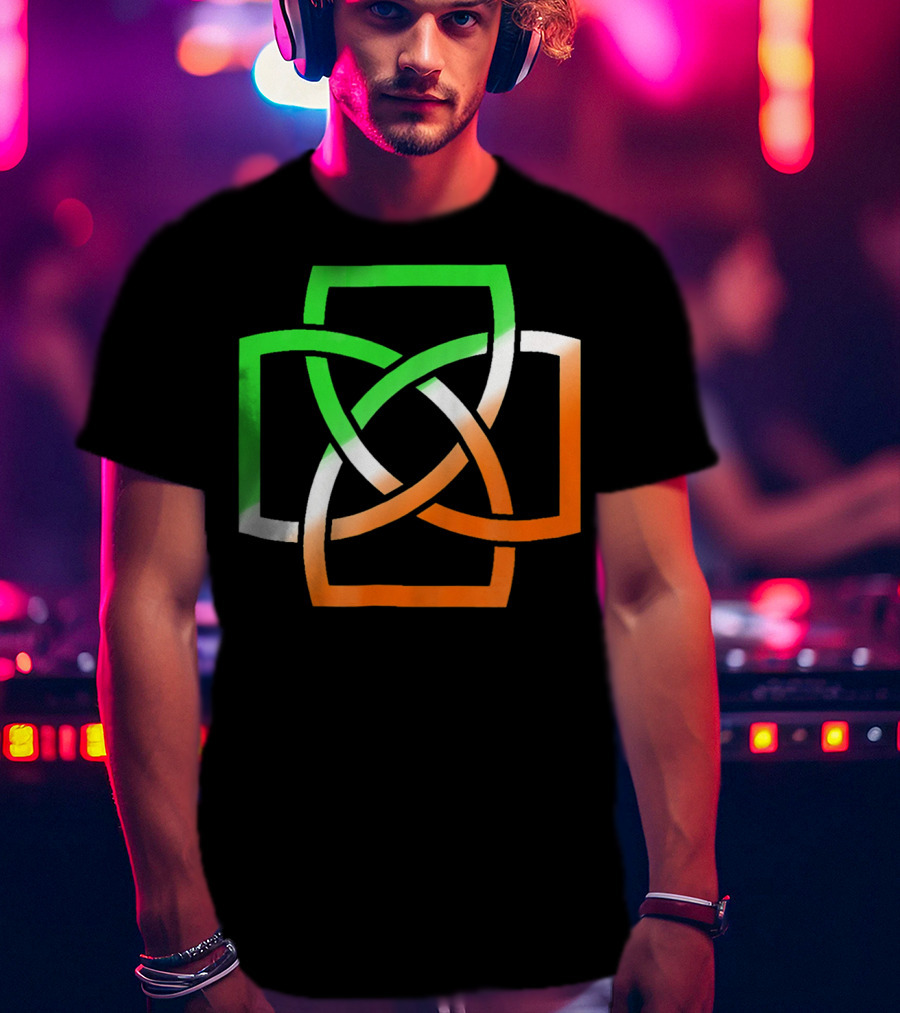 Irish Celtic Knot With Tricolor Flag Elements T-Shirt