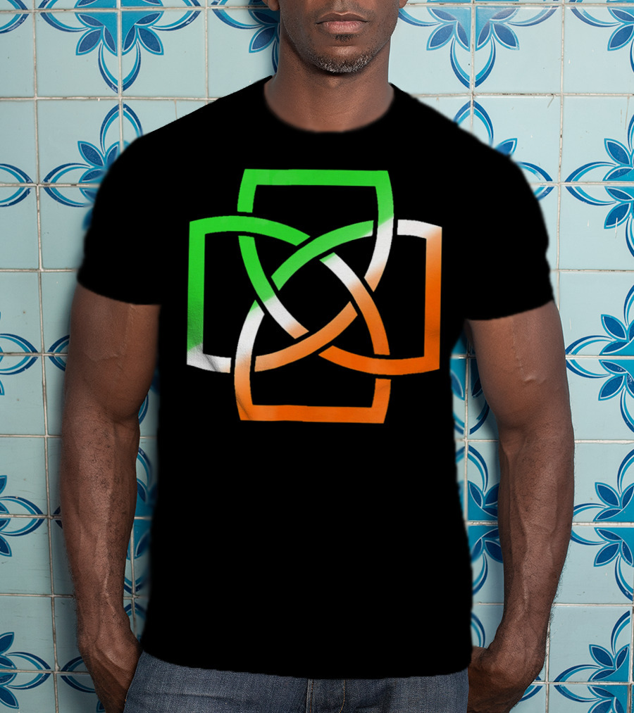 Irish Celtic Knot With Tricolor Flag Elements T-Shirt