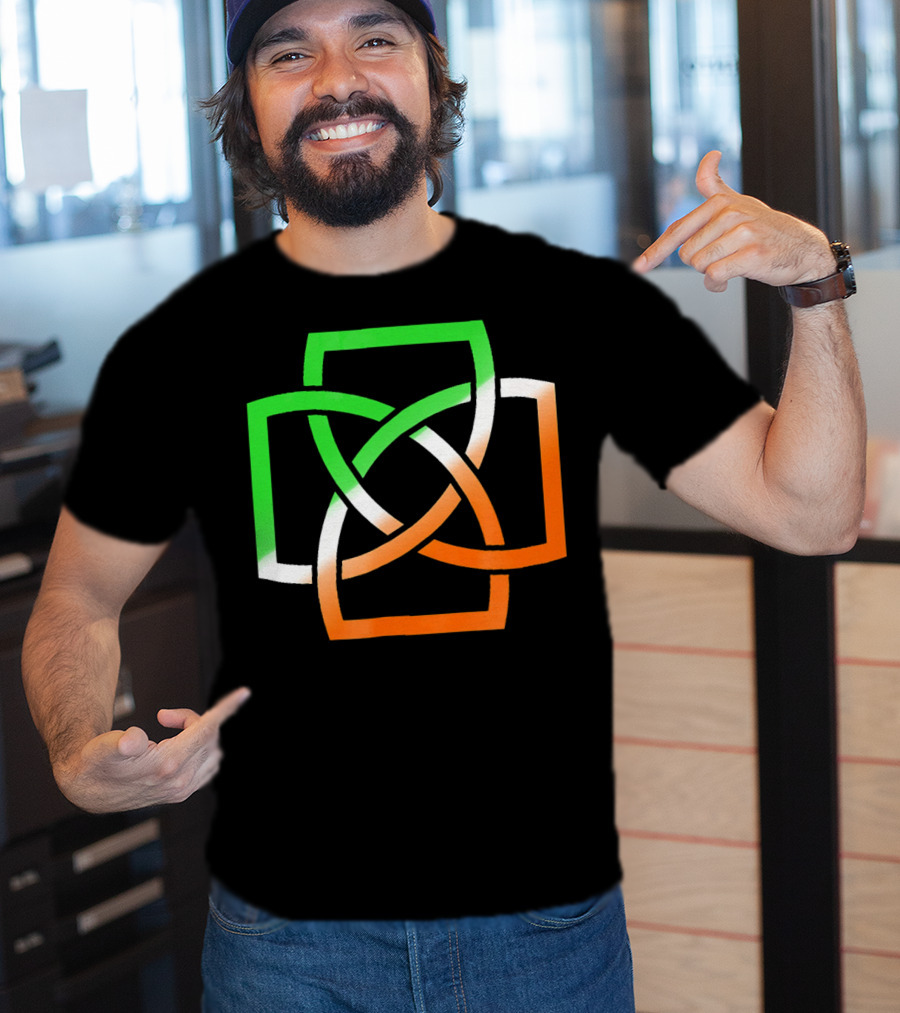 Irish Celtic Knot With Tricolor Flag Elements T-Shirt