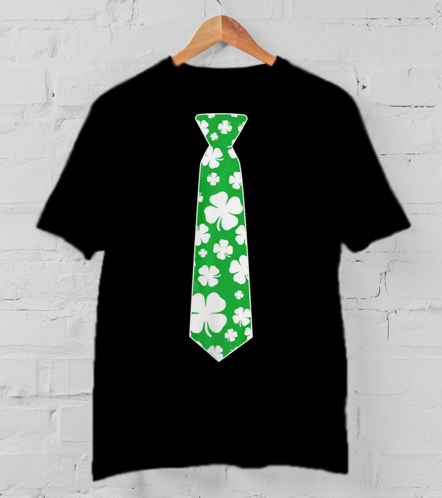 St Patricks Day Irish Shamrock Green Tie T-Shirt