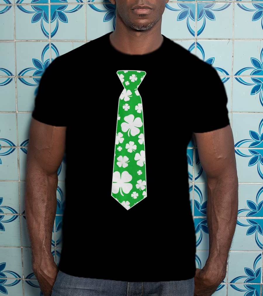St Patricks Day Irish Shamrock Green Tie T-Shirt