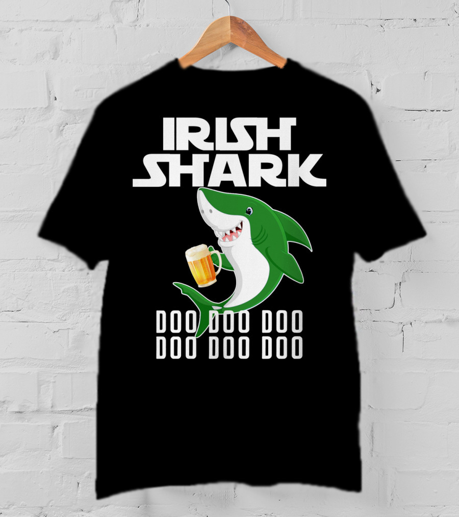 Irish Shark Doo Doo Doo With Beer Mug T-Shirt
