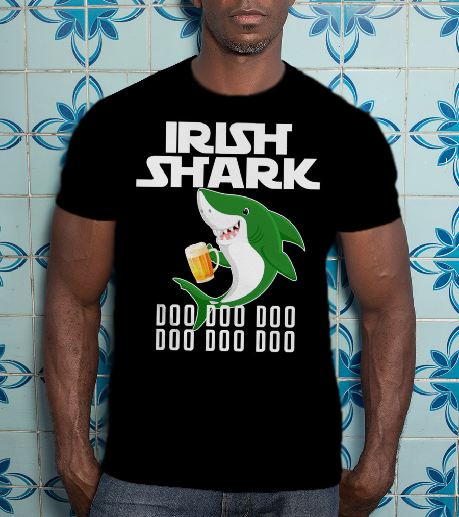 Irish Shark Doo Doo Doo With Beer Mug T-Shirt