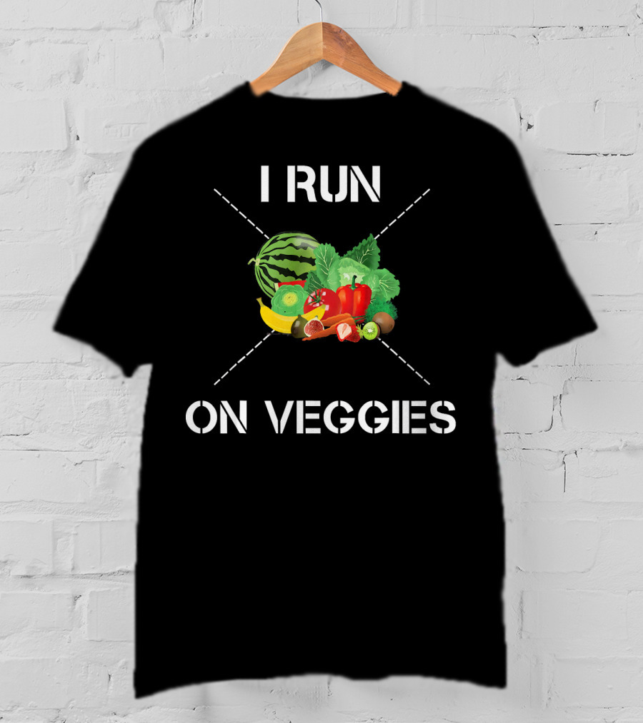 I Run On Veggies Vegetarian Veggies Watermelon Salad Fresh Healthy Diet T-Shirt