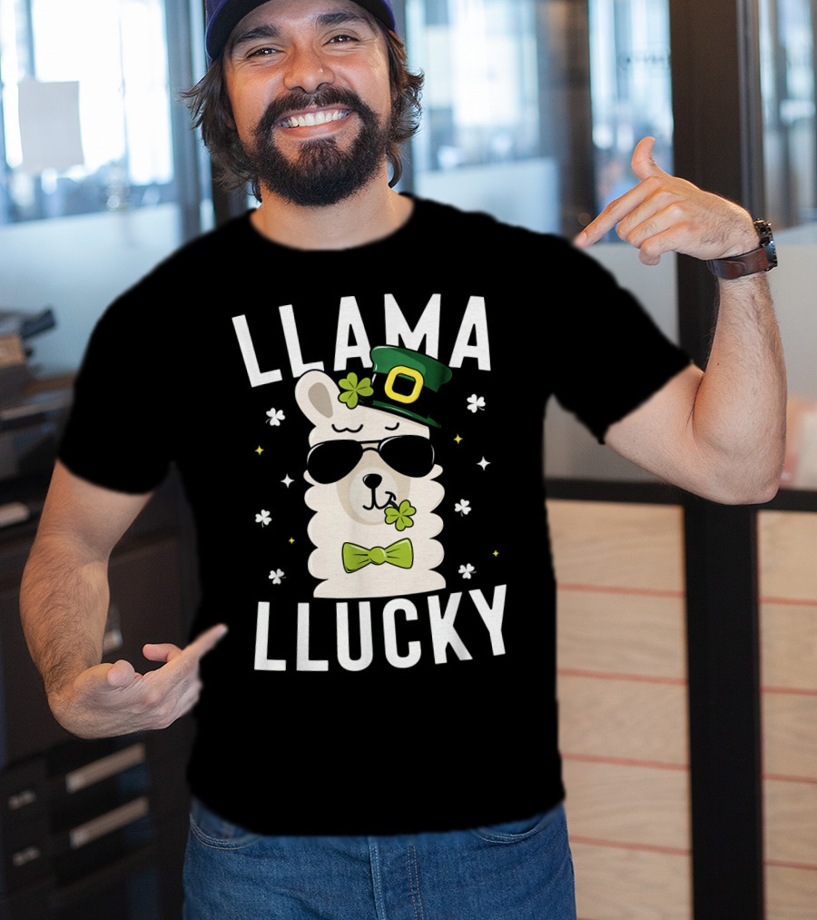 Llama Lucky St Patricks Day Kids T-Shirt