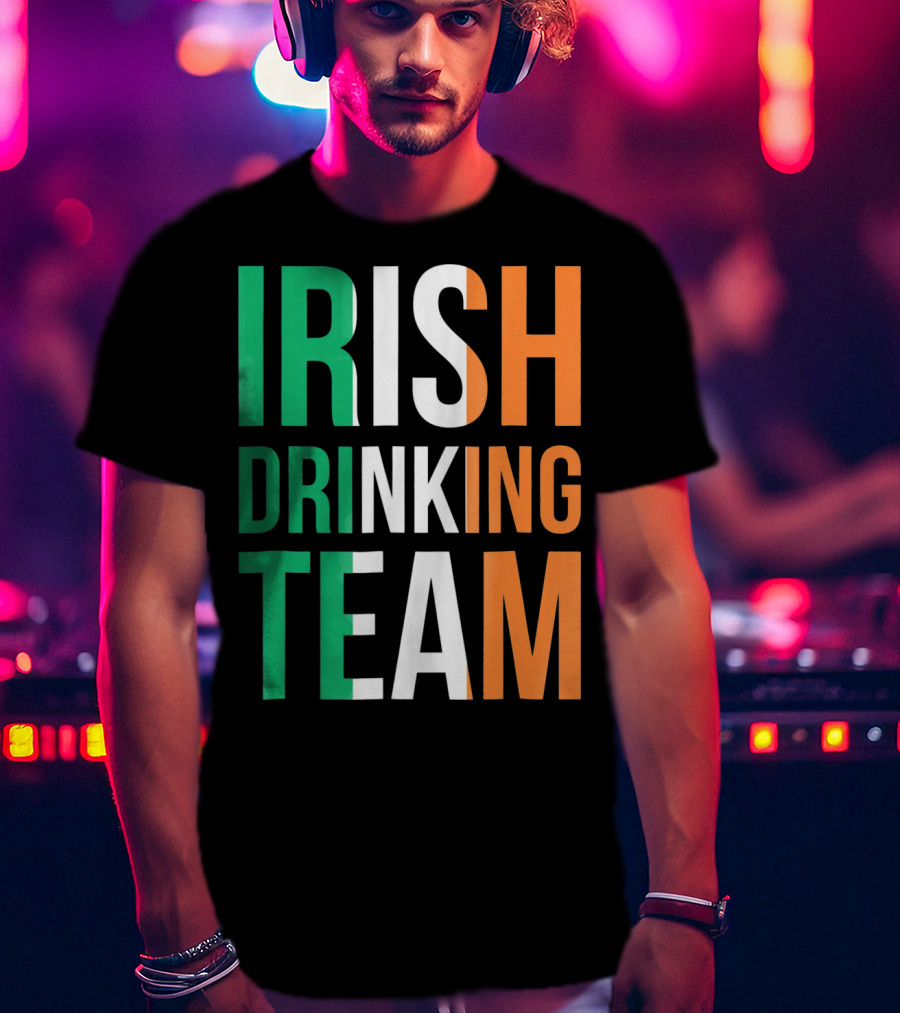 Irish Drinking Team Ireland Green White Orange T-Shirt