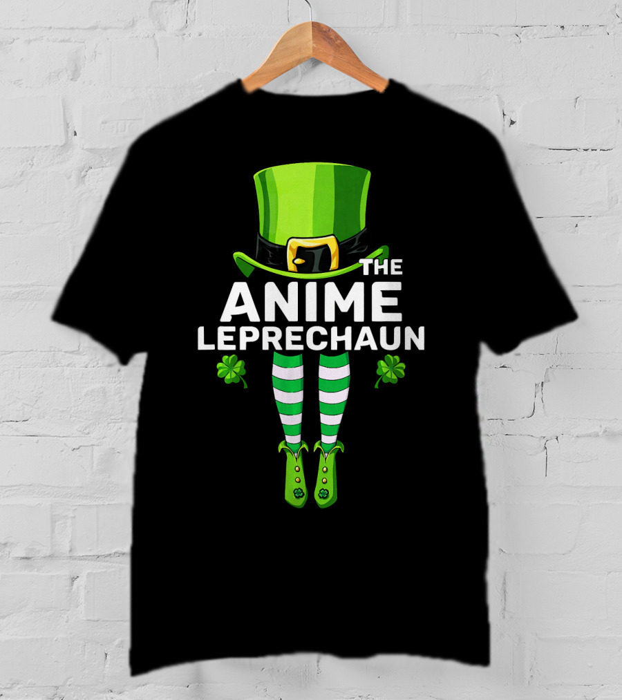 The Anime Leprechaun Green Hat Striped Legs Clover T-Shirt