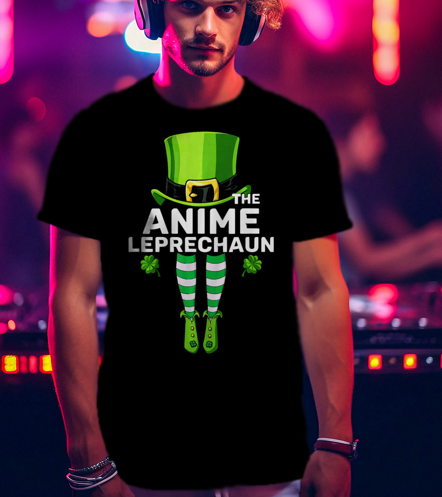 The Anime Leprechaun Green Hat Striped Legs Clover T-Shirt
