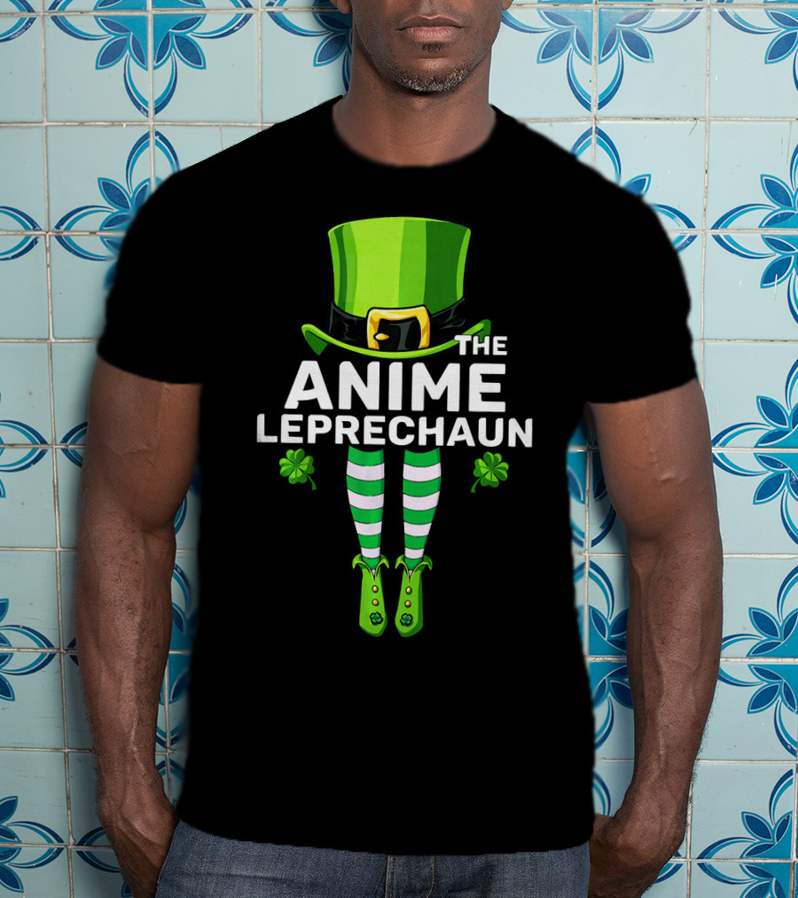 The Anime Leprechaun Green Hat Striped Legs Clover T-Shirt