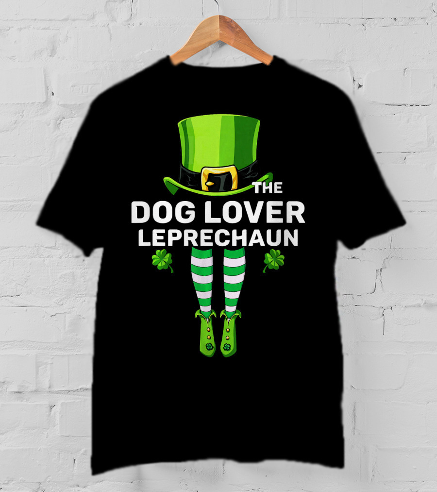 The Dog Lover Leprechaun Costume Match St. Patrick's Day Shamrock Stripes T-Shirt