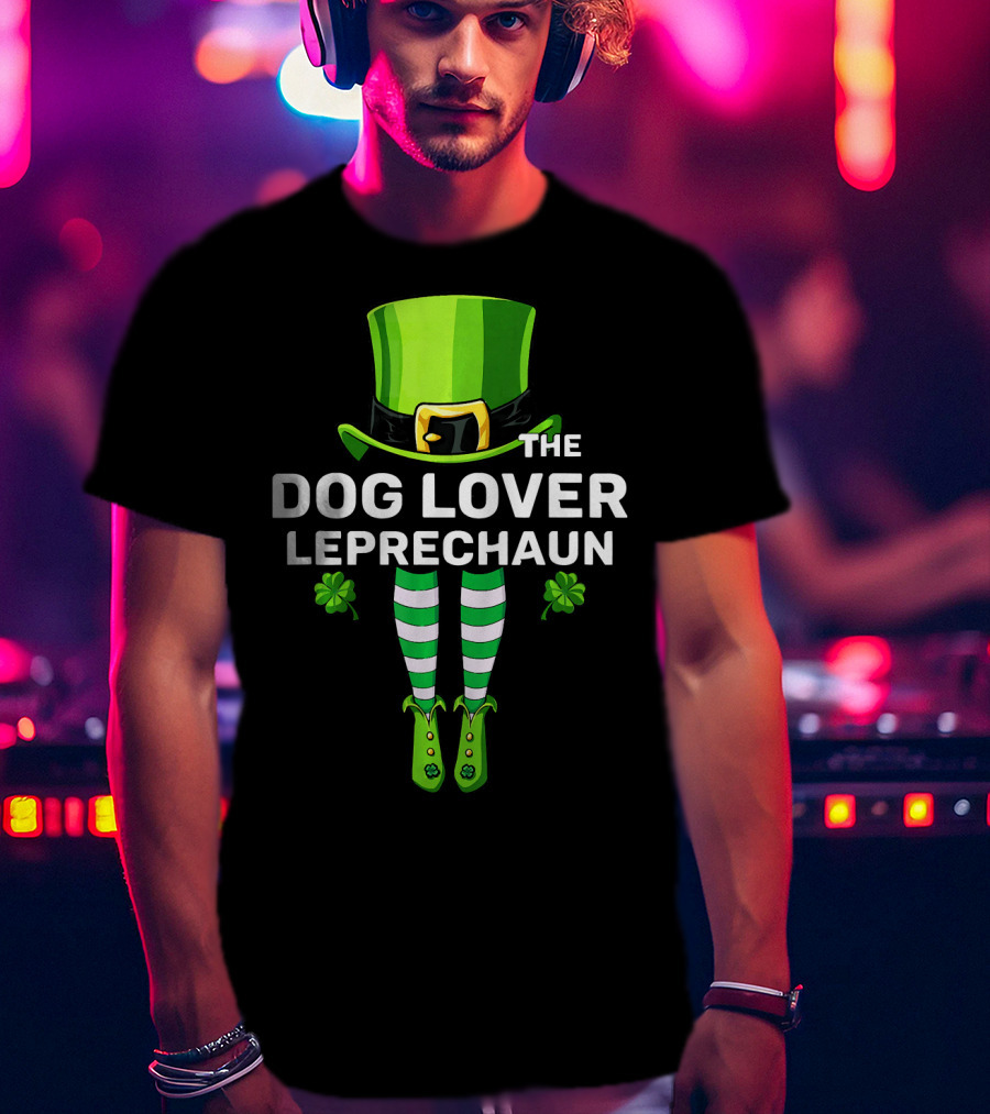 The Dog Lover Leprechaun Costume Match St. Patrick's Day Shamrock Stripes T-Shirt