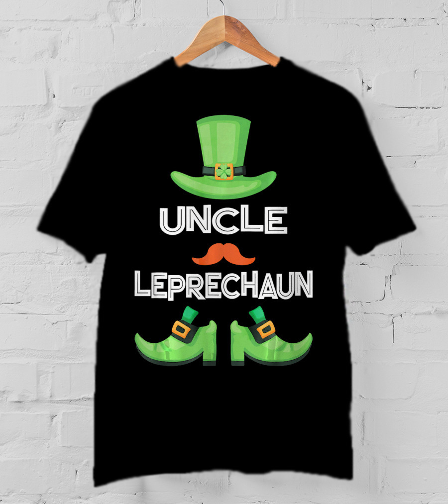 Uncle Leprechaun Green Hat And Shoes St. Patrick's Day Family Matching Group T-Shirt