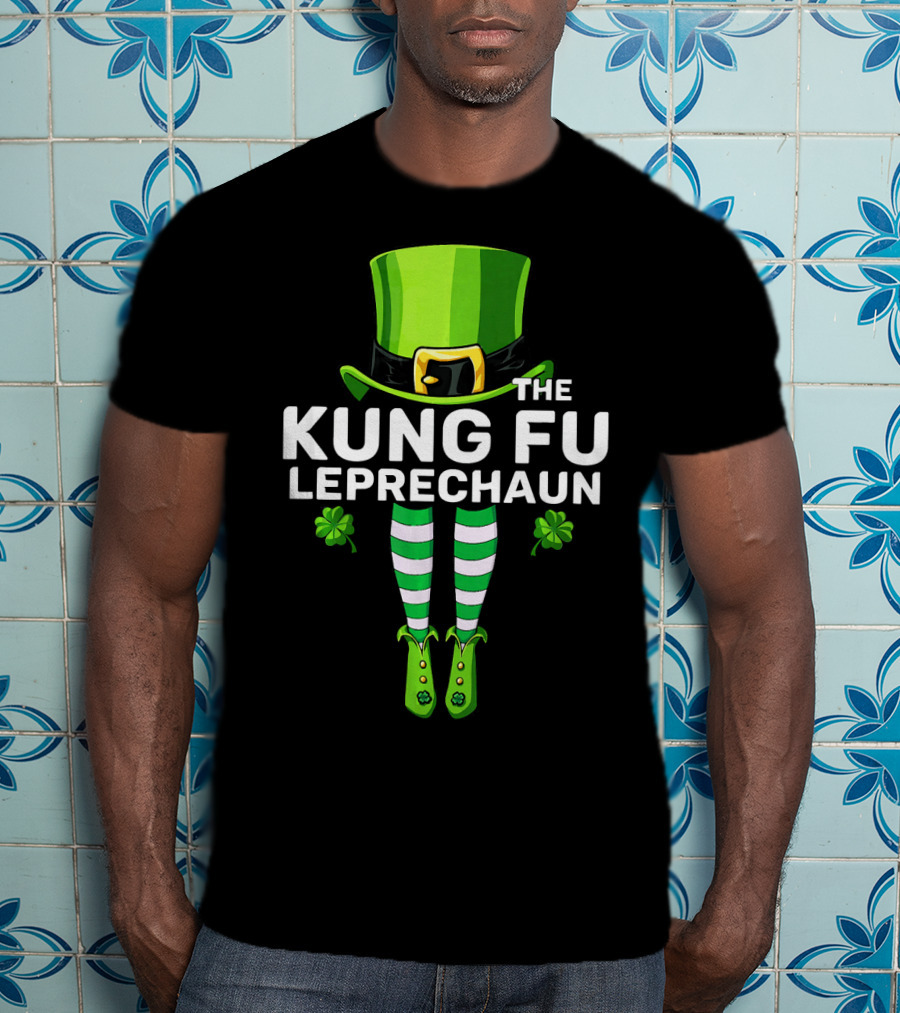 THE KUNG FU LEPRECHAUN Shamrock Legs Hat T-Shirt