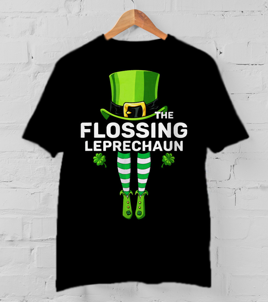 The Flossing Leprechaun Costume Match Hat And Stripes T-Shirt