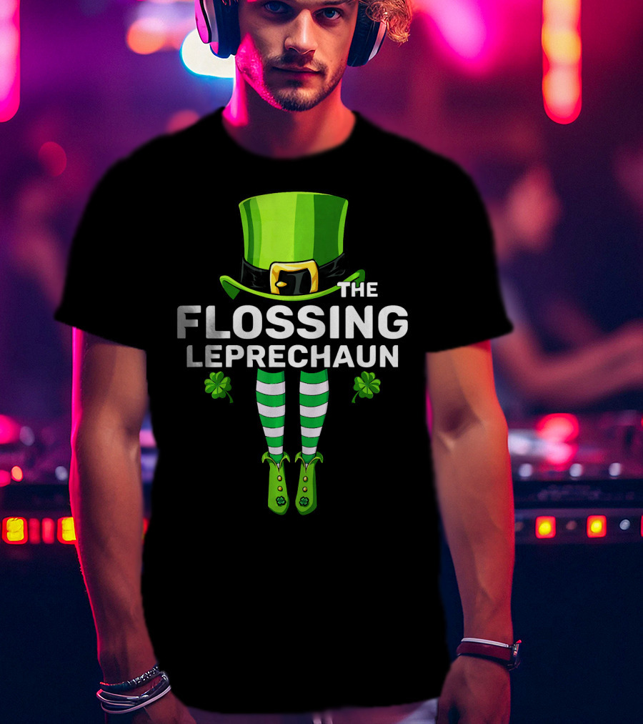 The Flossing Leprechaun Costume Match Hat And Stripes T-Shirt