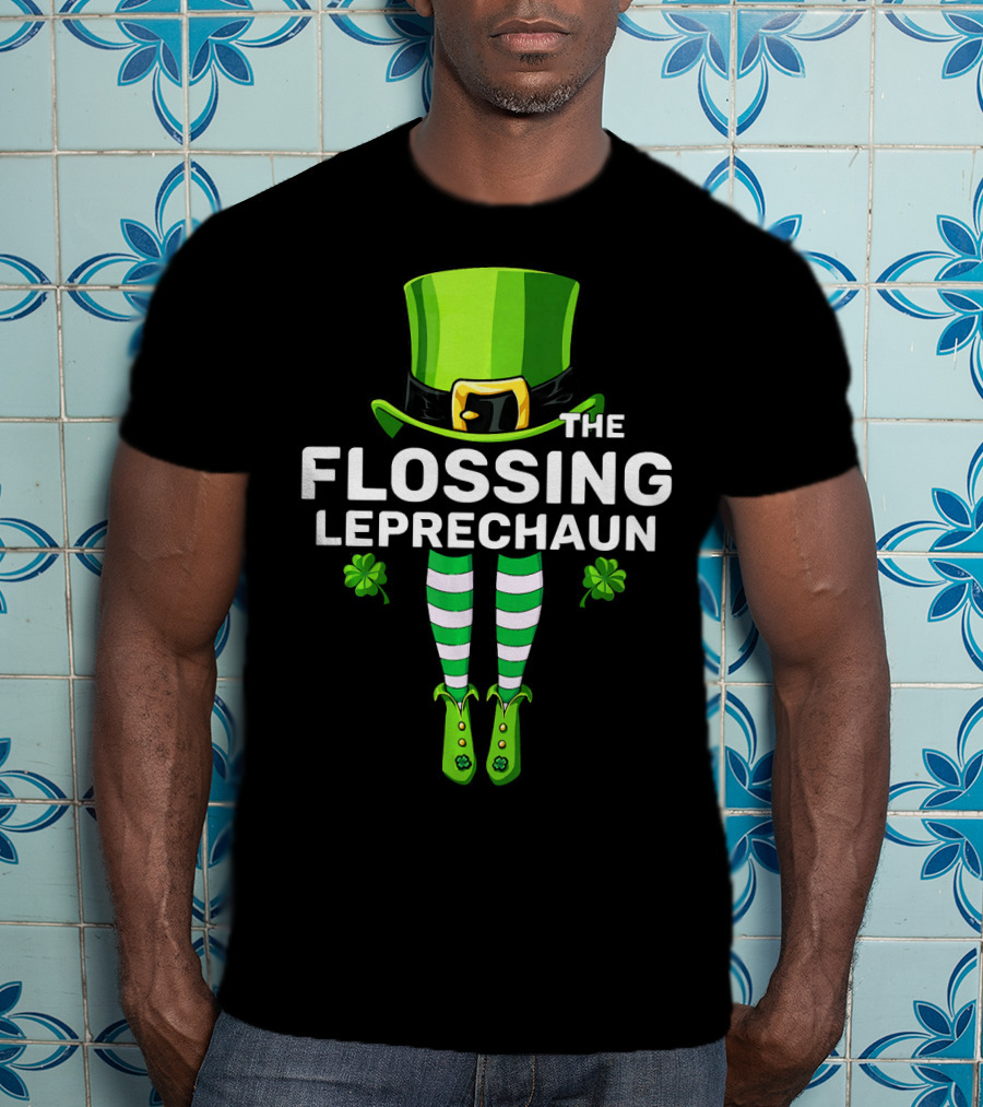 The Flossing Leprechaun Costume Match Hat And Stripes T-Shirt