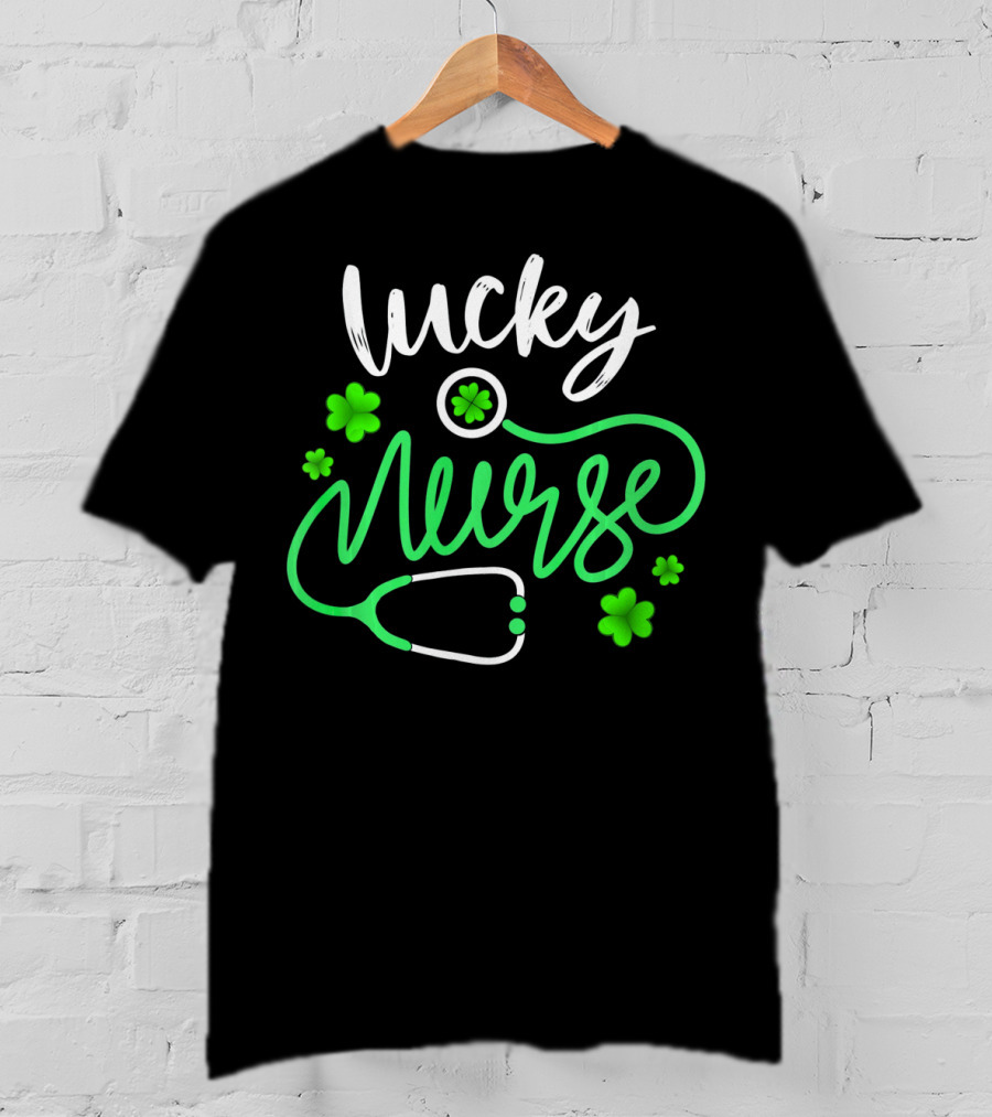 Lucky Nurse Shamrock Stethoscope T-Shirt
