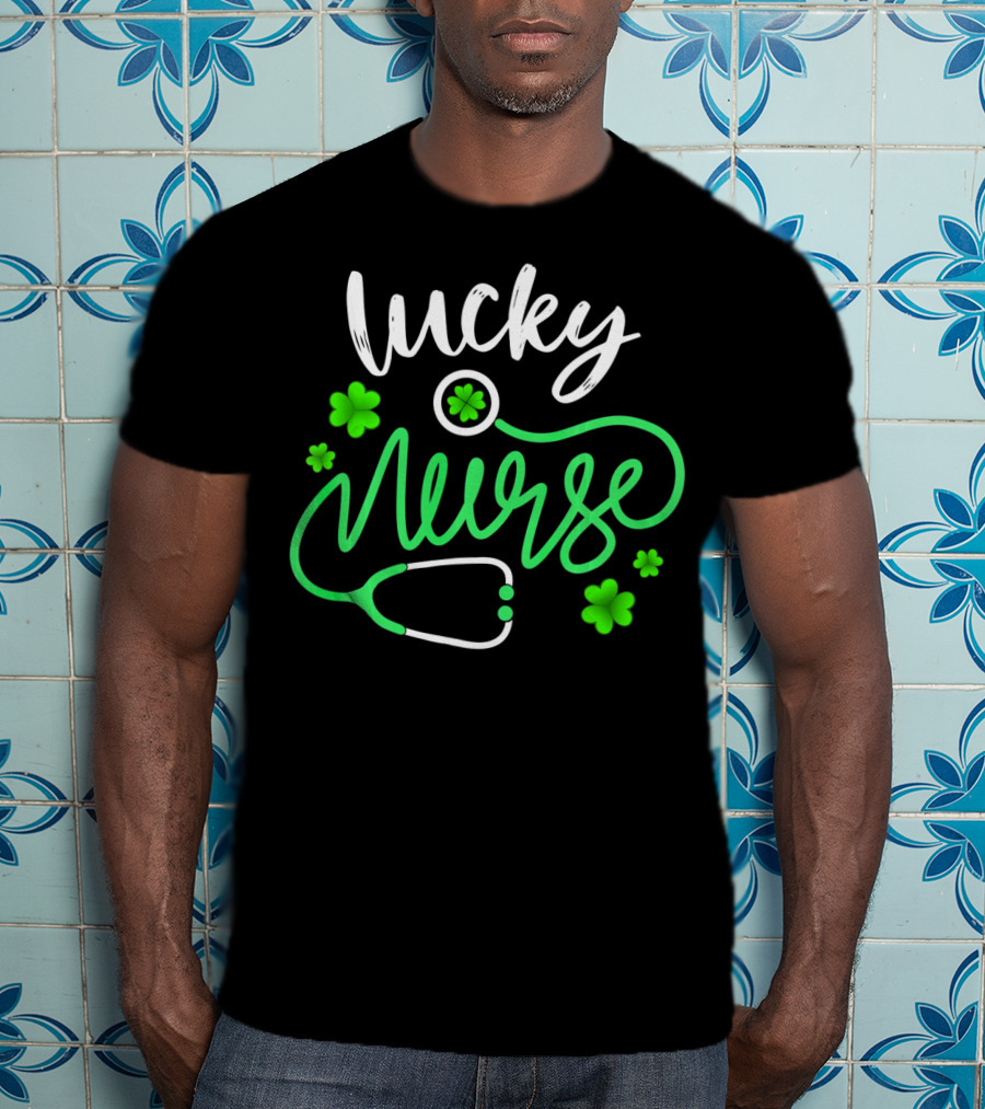 Lucky Nurse Shamrock Stethoscope T-Shirt