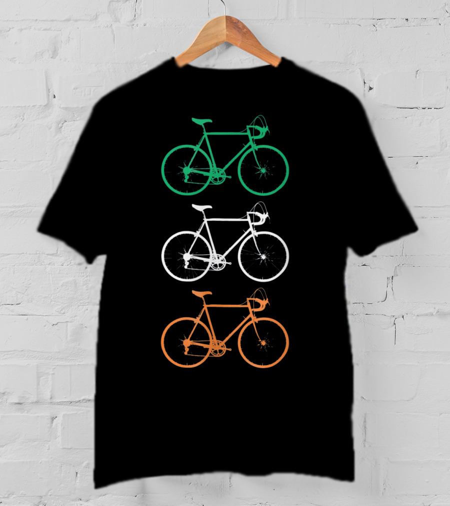 Irish Flag Colors Vintage Bicycles Trio T-Shirt
