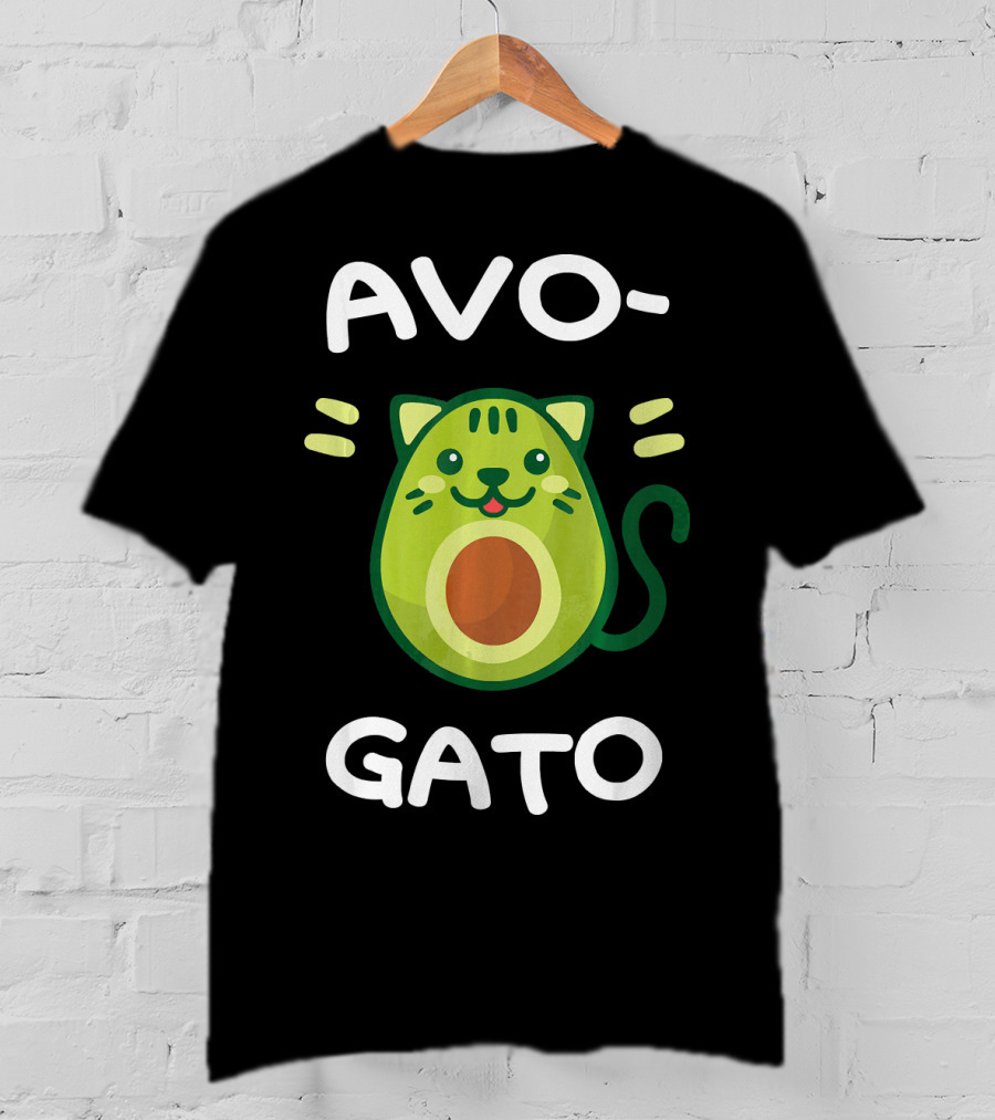 AvoGato Funny Avocado And Cat Lover Vege Avocado Cat Cartoon T-Shirt