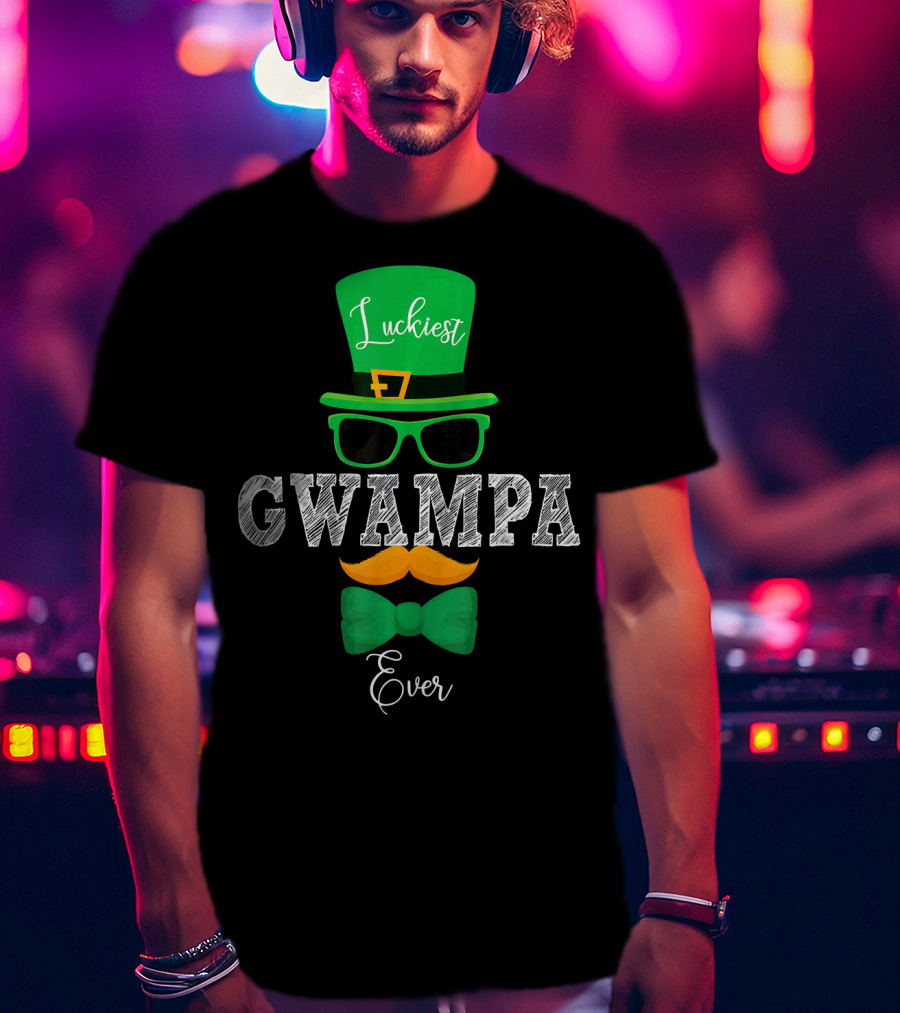 Luckiest Gwampa Ever Leprechaun St Patrick's Day T-Shirt