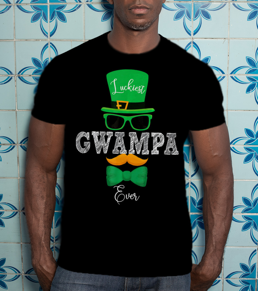 Luckiest Gwampa Ever Leprechaun St Patrick's Day T-Shirt