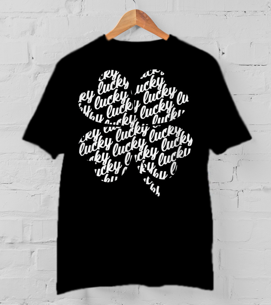 Lucky Shamrock Lucky Text T-Shirt