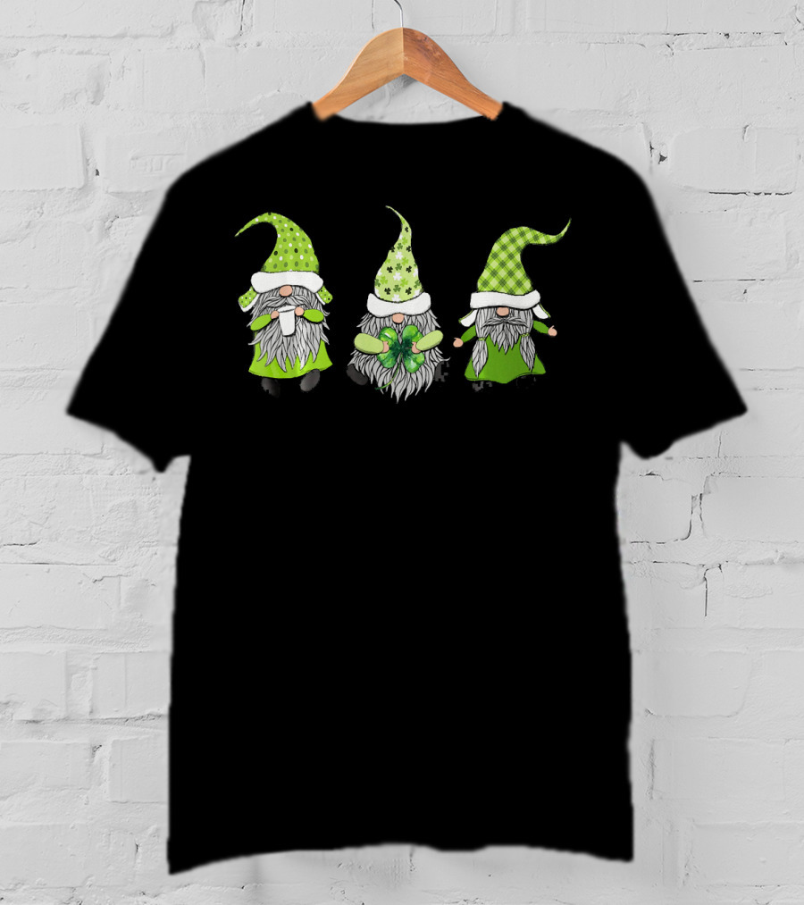 Funny Green Leprechaun Gnome Trio Tomte T-Shirt