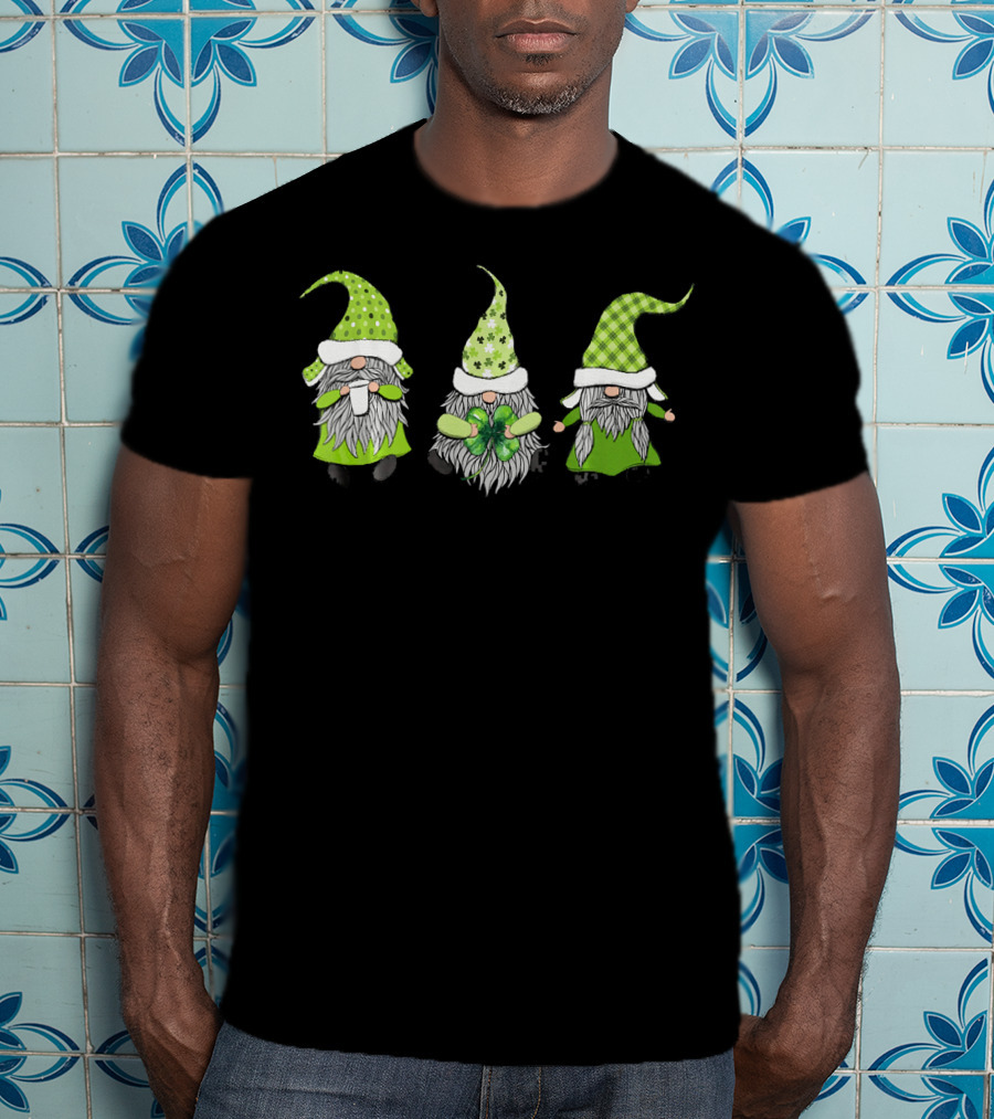 Funny Green Leprechaun Gnome Trio Tomte T-Shirt