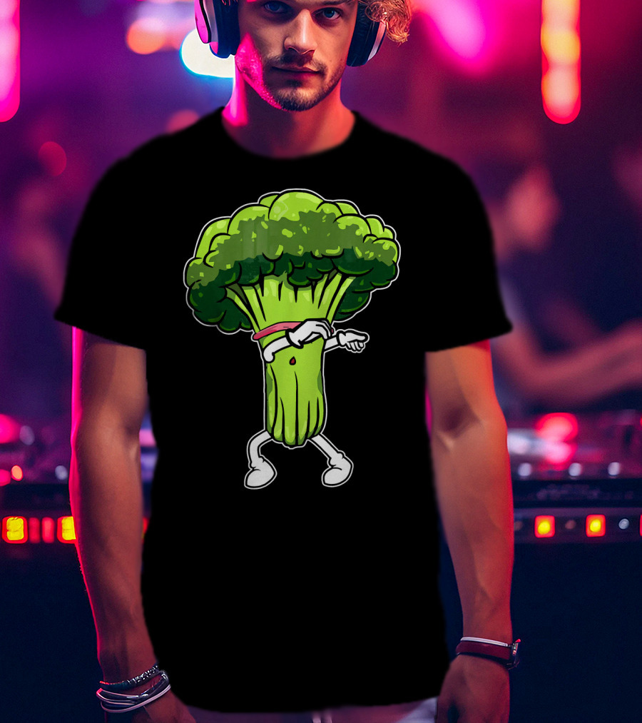 Broccoli Dabbing Meme Funny Dance Veggie Trend T-Shirt