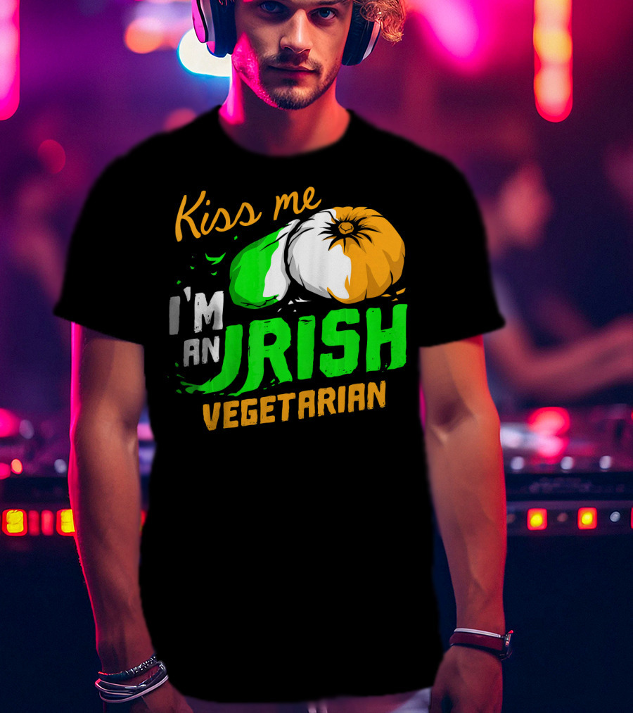 Kiss Me I'm An Irish Vegetarian St. Patrick's Day T-Shirt