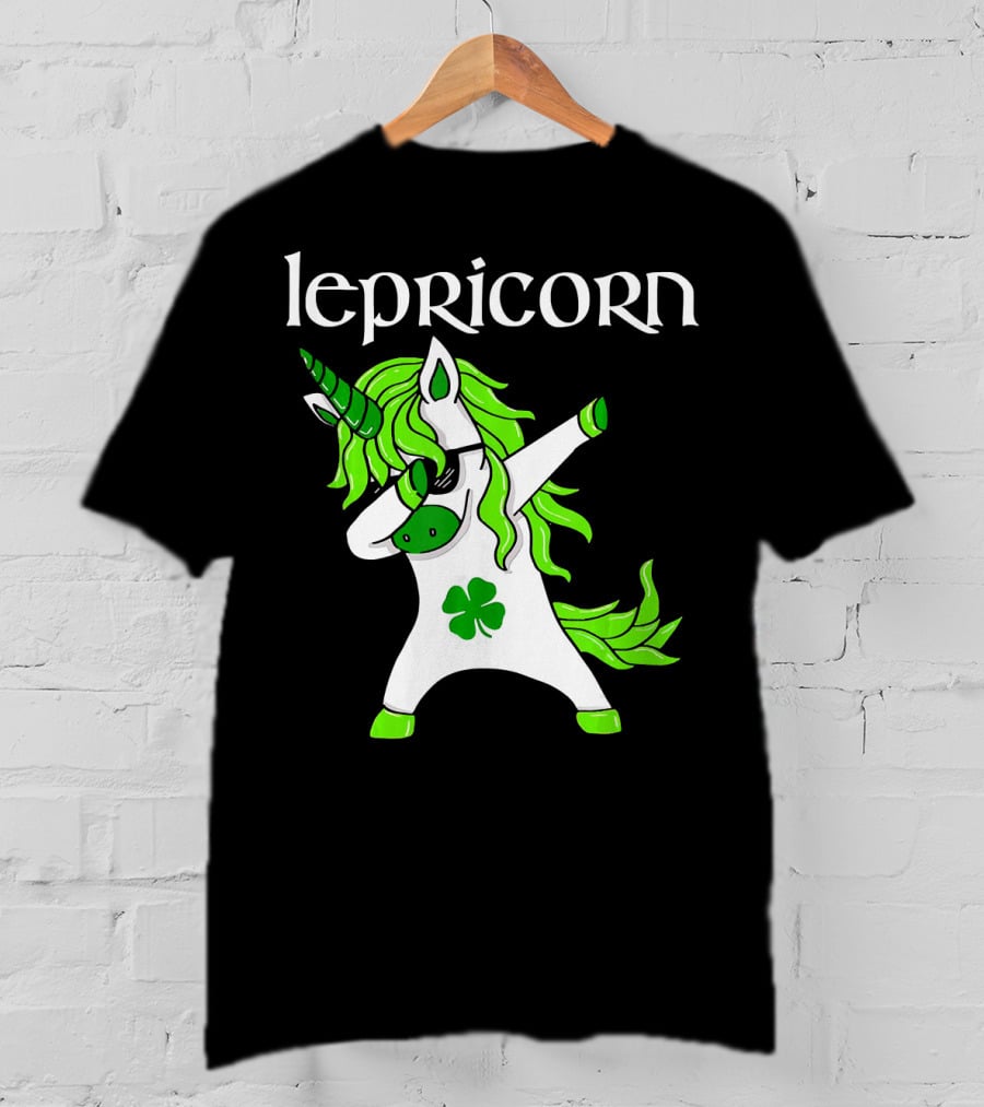 Dabbing Leprechaun Unicorn Lepricorn Funny St. Patricks T-Shirt