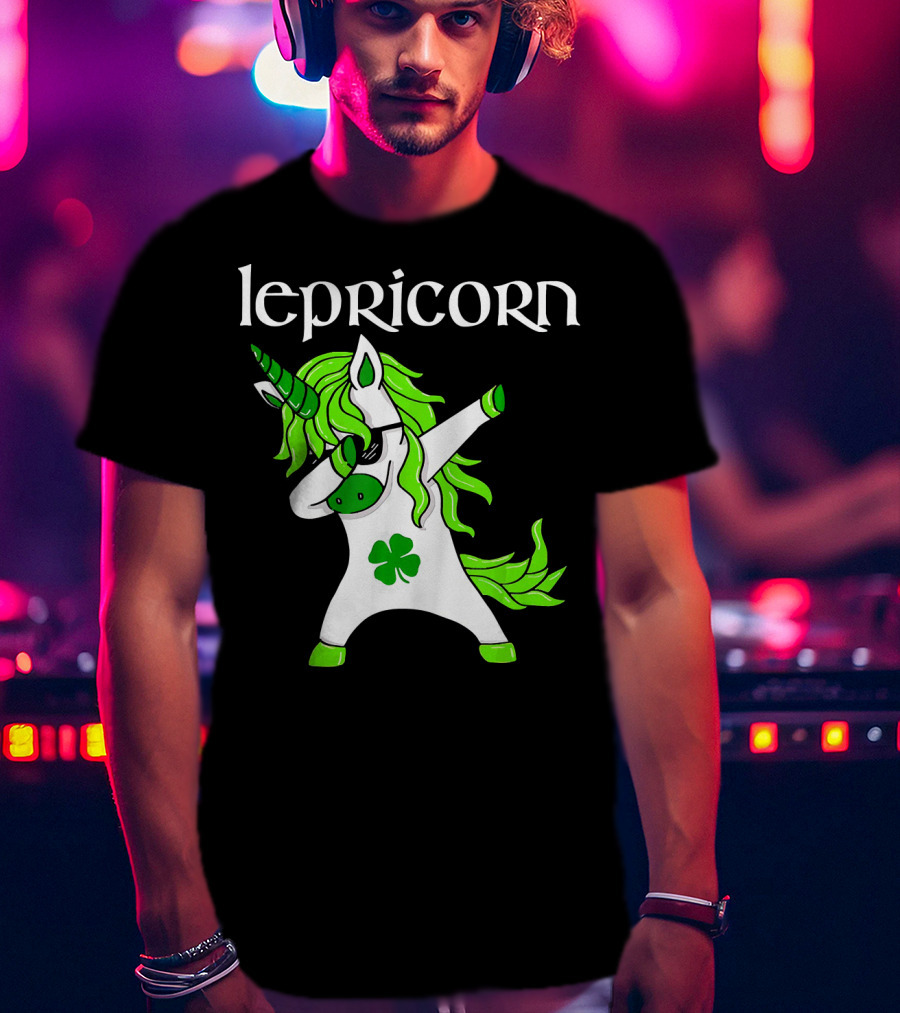 Dabbing Leprechaun Unicorn Lepricorn Funny St. Patricks T-Shirt