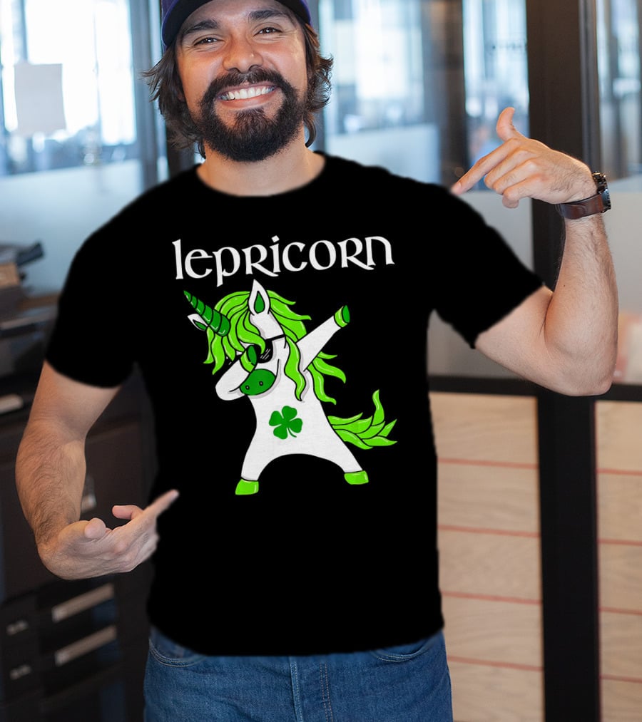 Dabbing Leprechaun Unicorn Lepricorn Funny St. Patricks T-Shirt