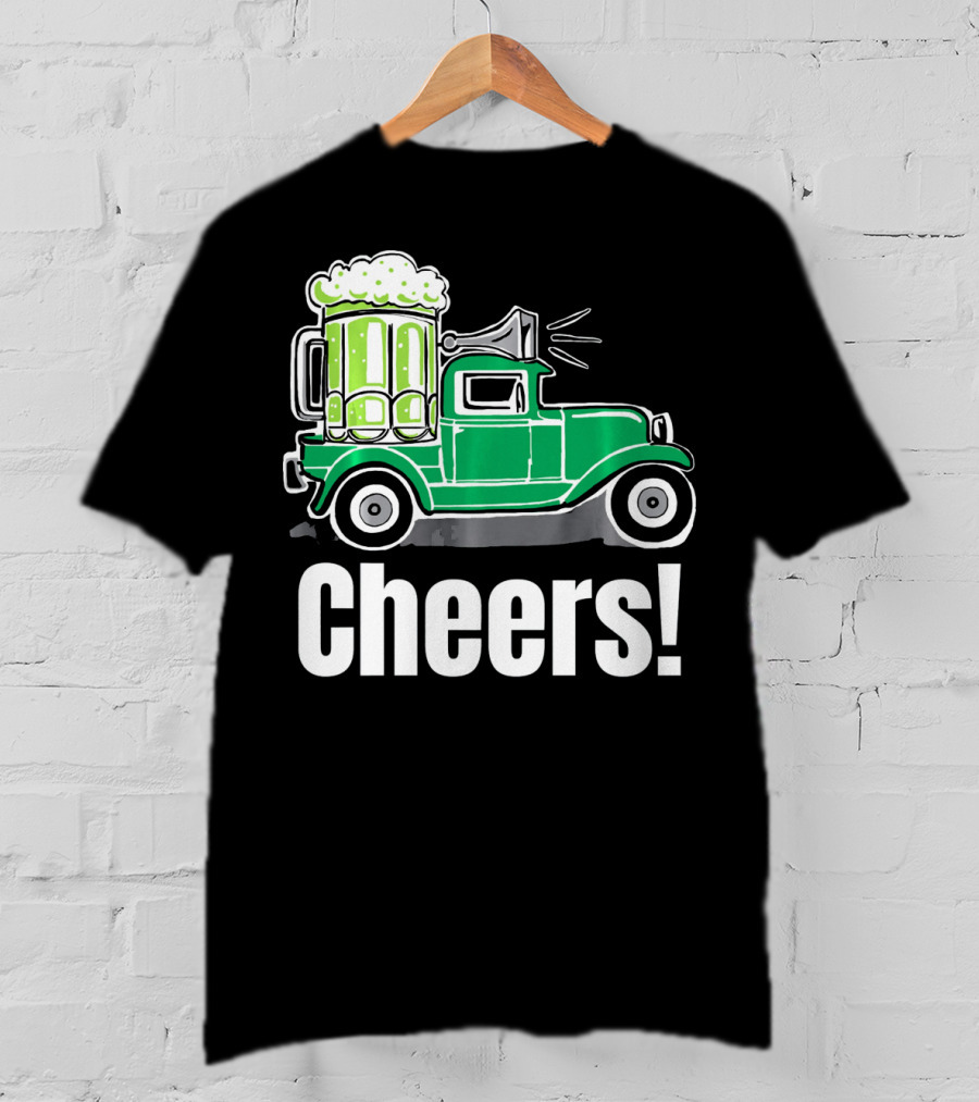 Cheers Vintage Truck With Green Beer T-Shirt