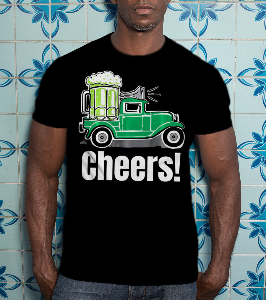 Cheers Vintage Truck With Green Beer T-Shirt
