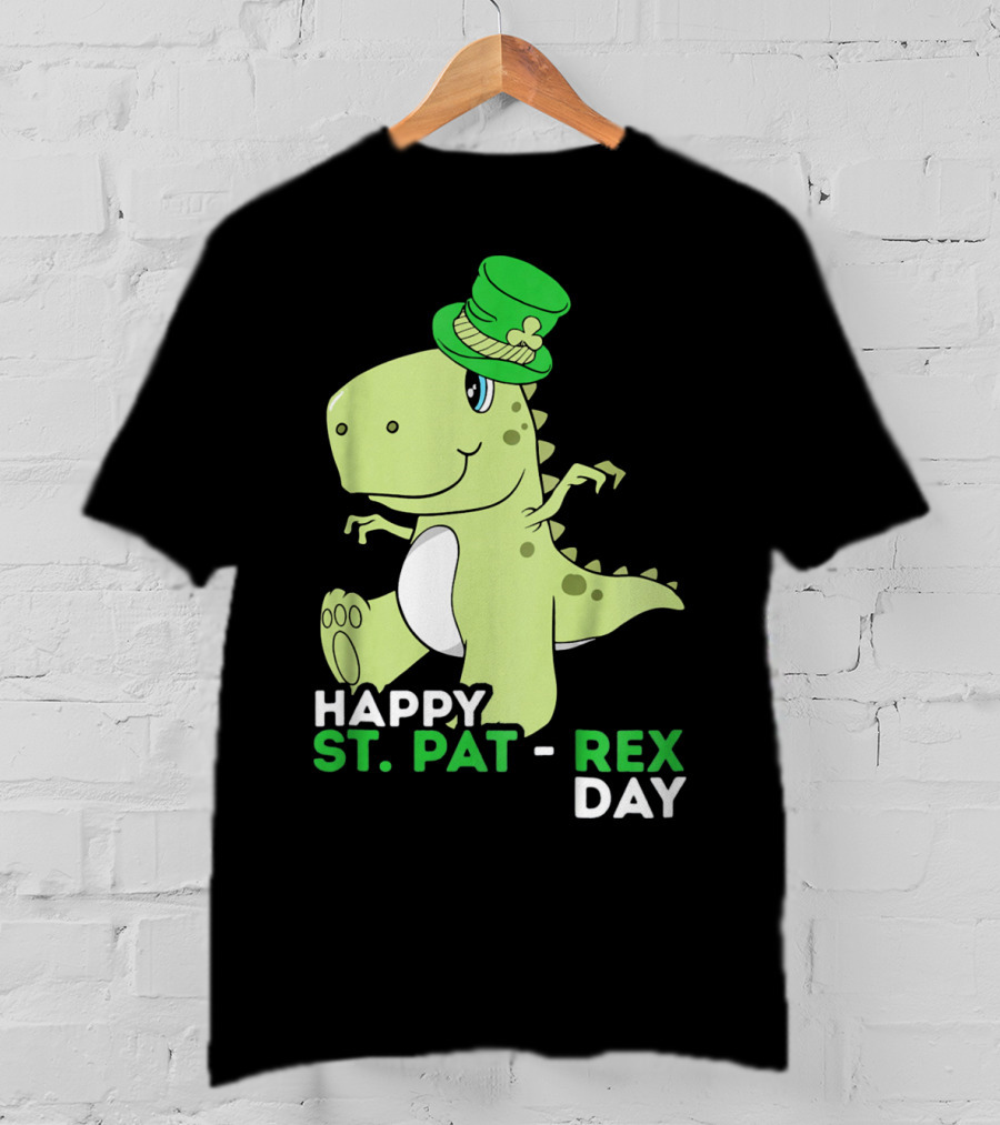 Happy St. Pat Rex Day Kids Girls Boy T-Shirt