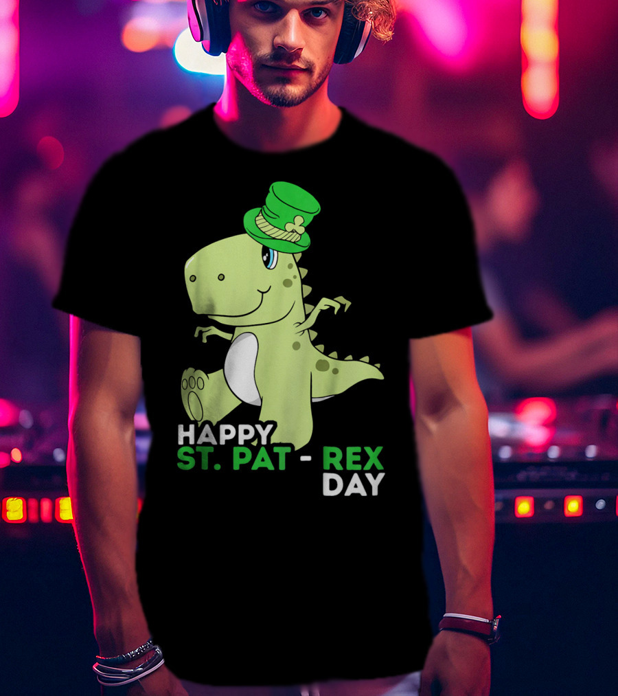 Happy St. Pat Rex Day Kids Girls Boy T-Shirt