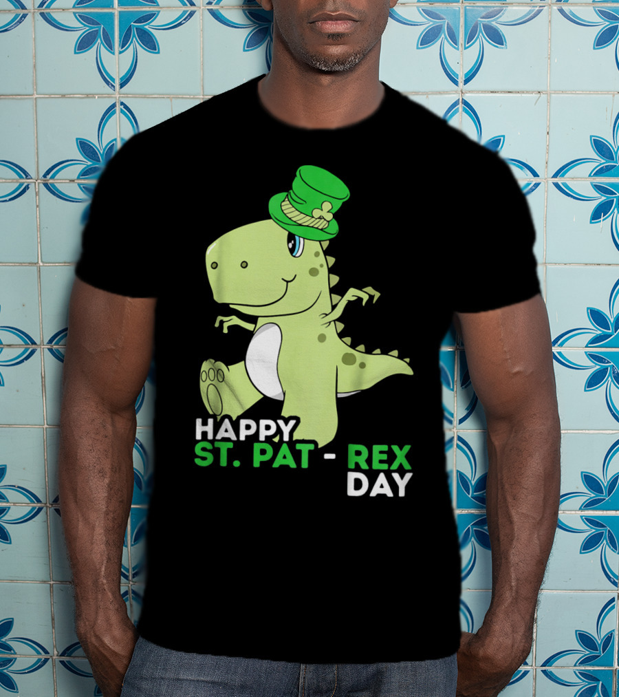 Happy St. Pat Rex Day Kids Girls Boy T-Shirt