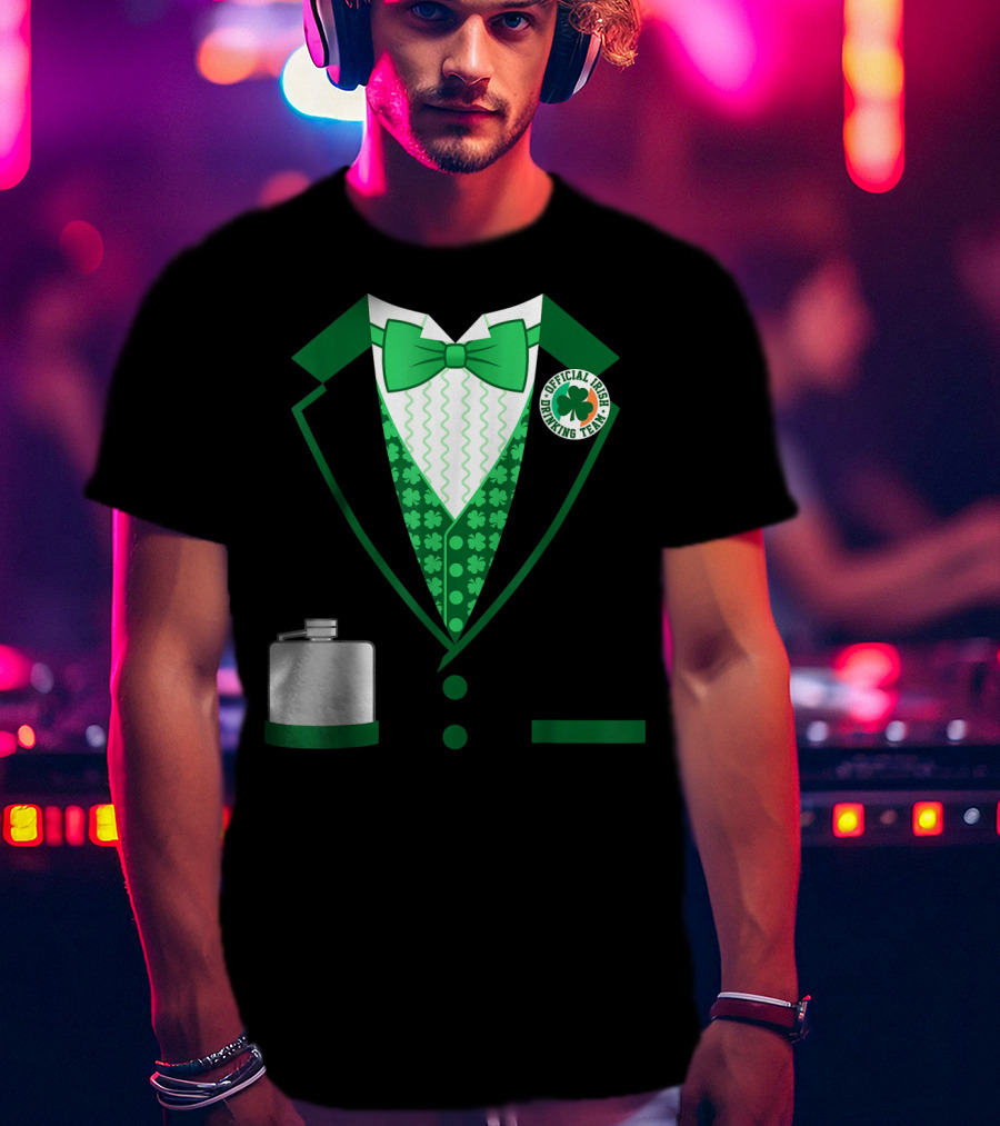 Mens St. Patricks Day Costume Official Irish Drinking Team Funny Iris T-Shirt