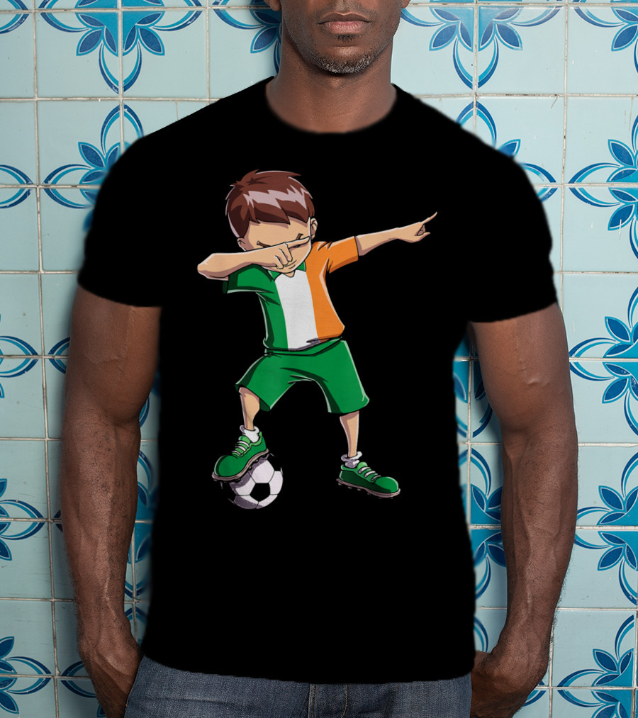 Ireland Soccer Dabbing Boy Football Player T-Shirt
