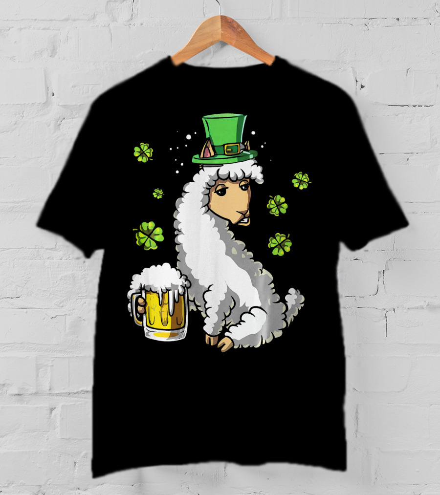 Leprechaun Sheep With Beer And Shamrocks T-Shirt