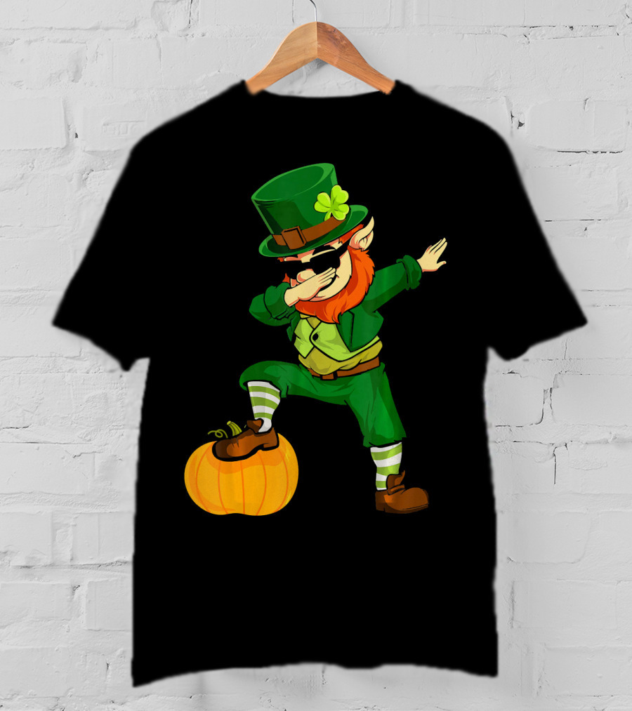 Thanksgiving Leprechaun Dabbing With Pumpkin T-Shirt