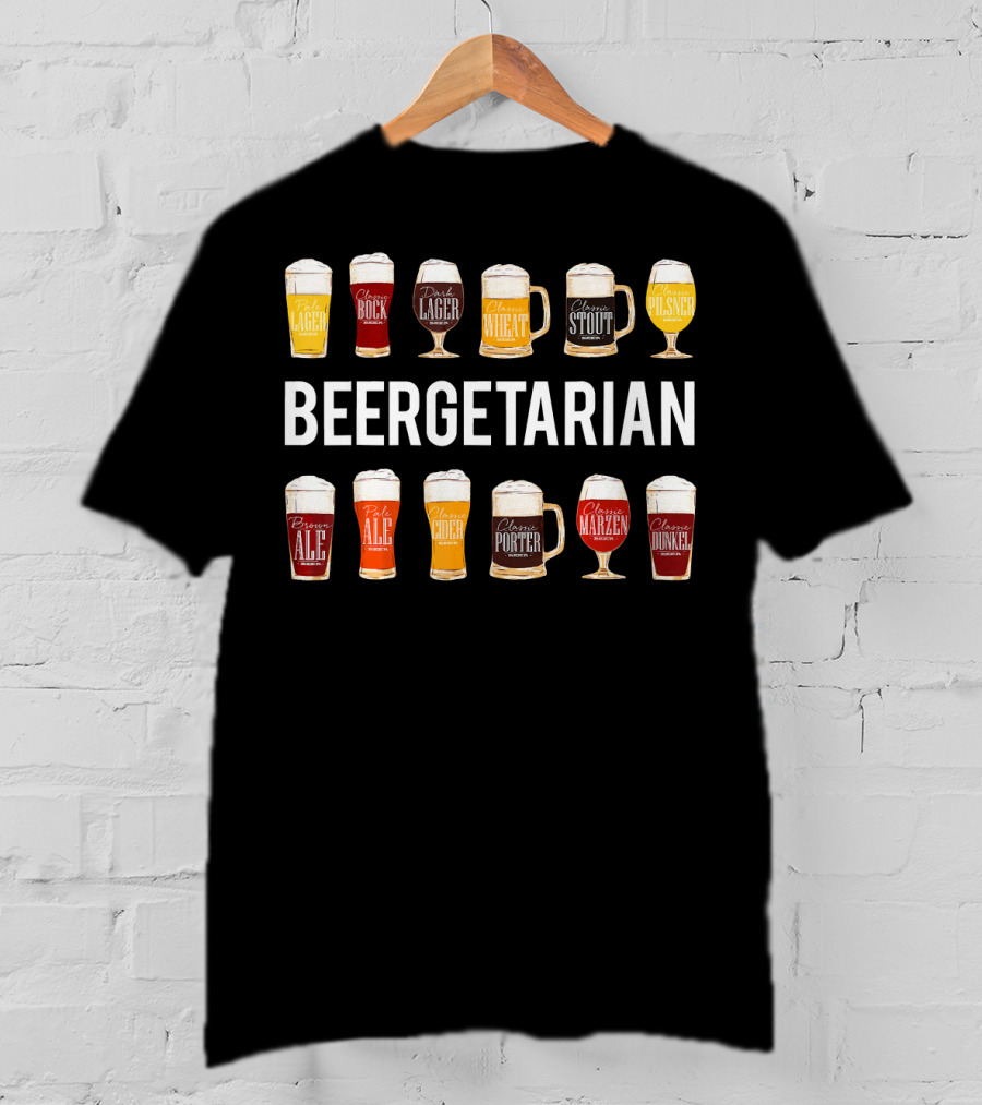 Beergetarian Lager Pilsner Wheat Stout Ale Bock Cider Porter Märzen Dunkel Funny Craft T-Shirt