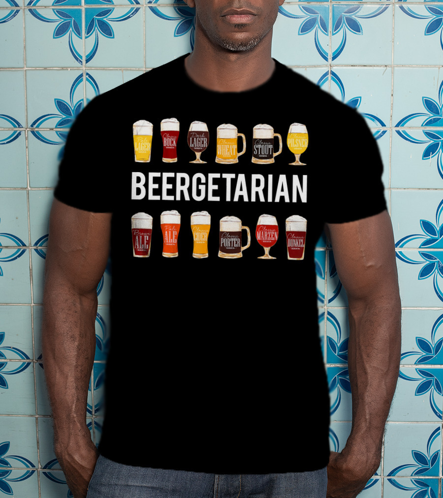 Beergetarian Lager Pilsner Wheat Stout Ale Bock Cider Porter Märzen Dunkel Funny Craft T-Shirt