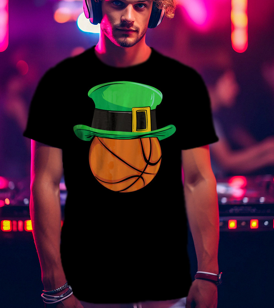 Leprechaun Hat Basketball St Patricks Day T-Shirt