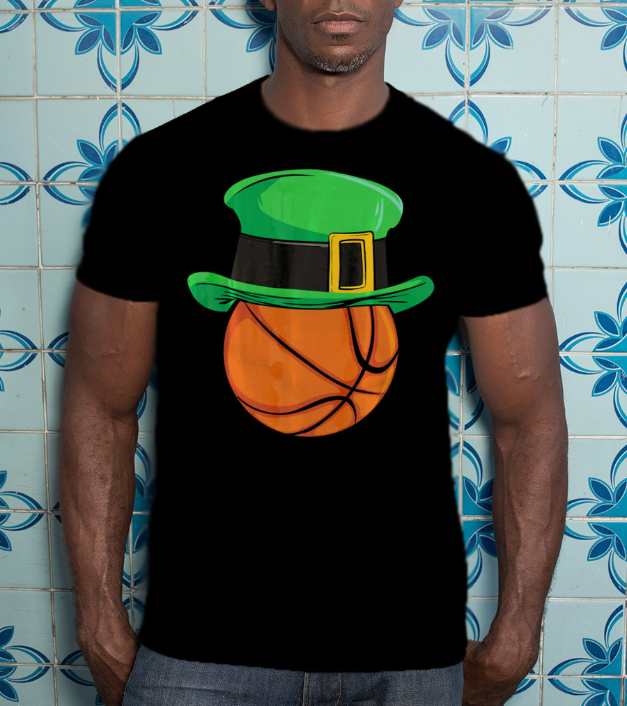 Leprechaun Hat Basketball St Patricks Day T-Shirt